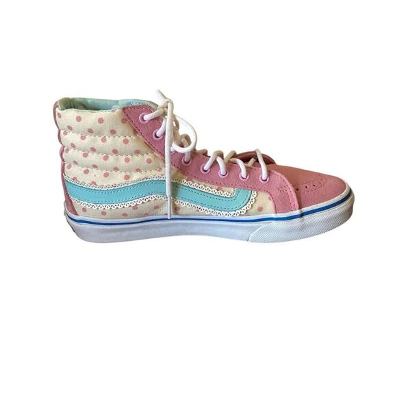 Vans Women's Pink and Cream High-Tops Size 5.5 - Picture 5 of 11